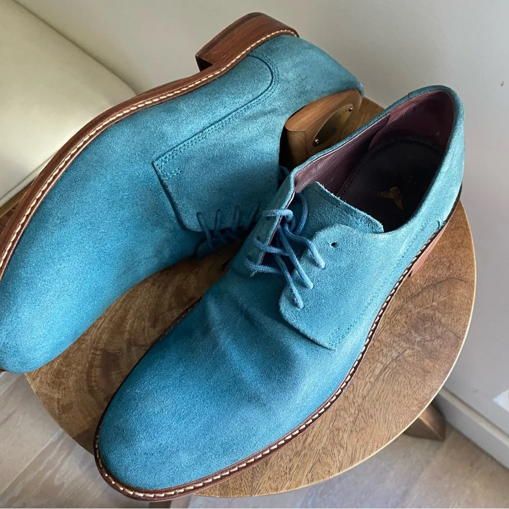Ted BakerJoehal Derby Shoes blue Teal turquoise Suede derby Oxfords shoes 9 men